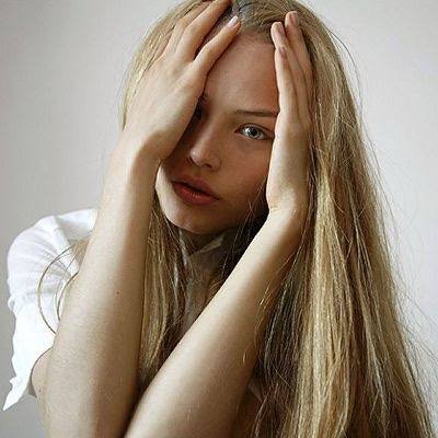 Ruslana Korshunova in a modeling portrait