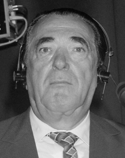 Robert Maxwell at the Global Economic Panel in Amsterdam in 1989