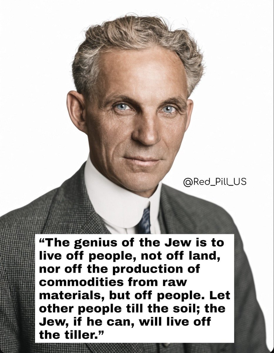 Graphic quoting Henry Ford's Dearborn Independent on Jews living off people rather than land or production