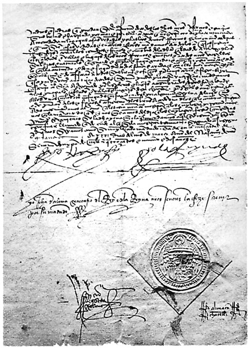 Signed copy of the 1492 Alhambra Decree expelling unconverted Jews from Spain
