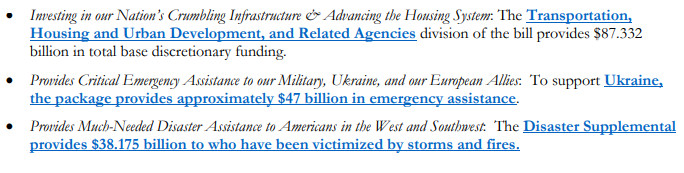 Ukraine Omnibus Spending Amounts