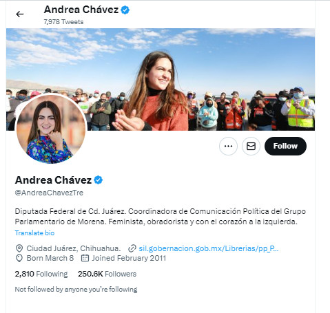 Andrea Chavez Twitter Profile