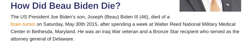 Cause of Death for Beau Biden
