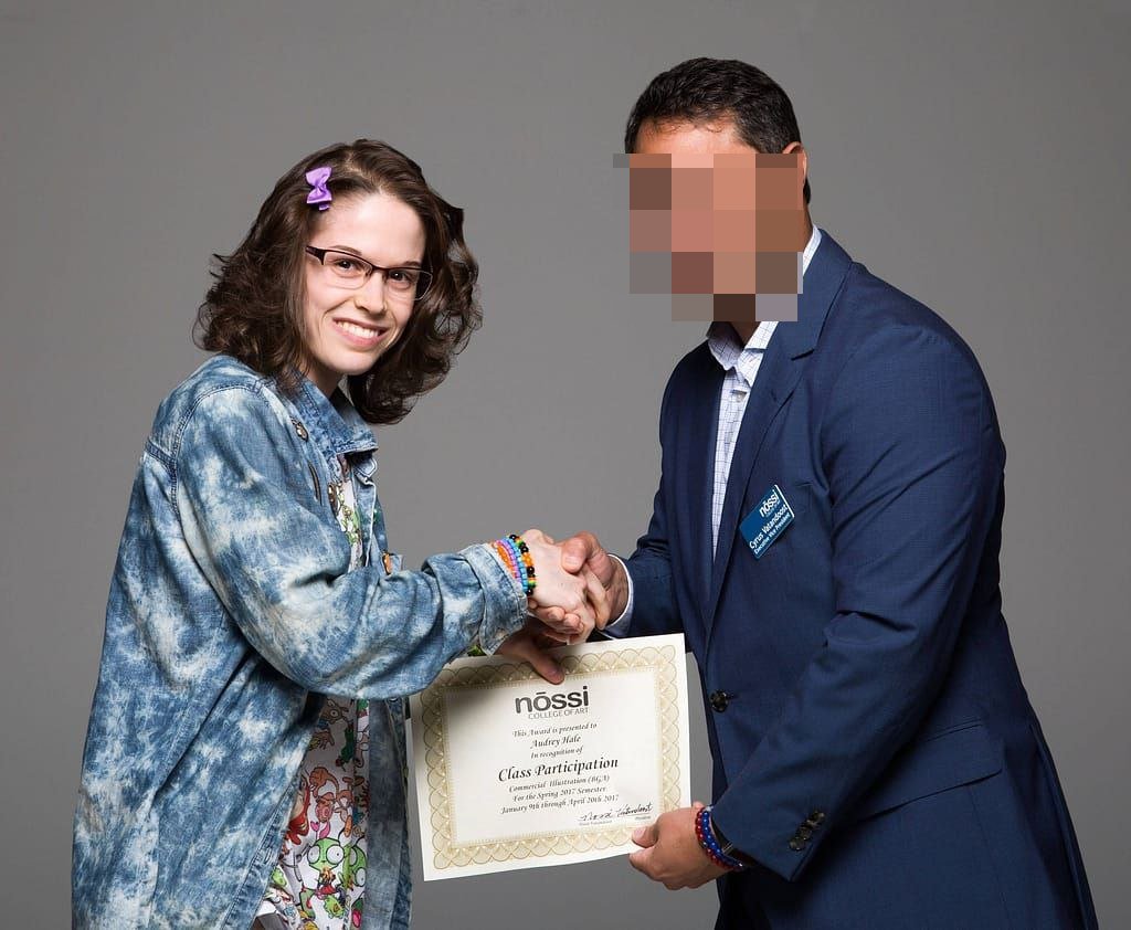 Audrey Hale Accepting Certificate