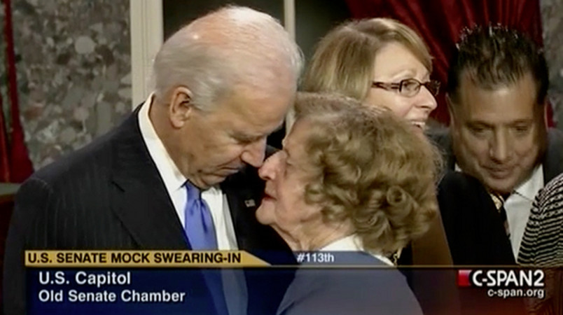Joe Biden with an unidentified older woman