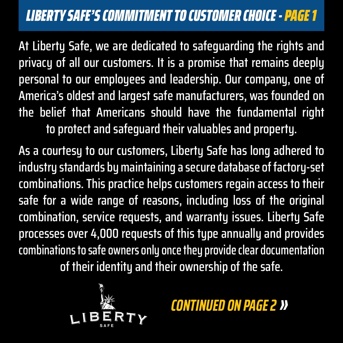 Liberty Safe Followup 1