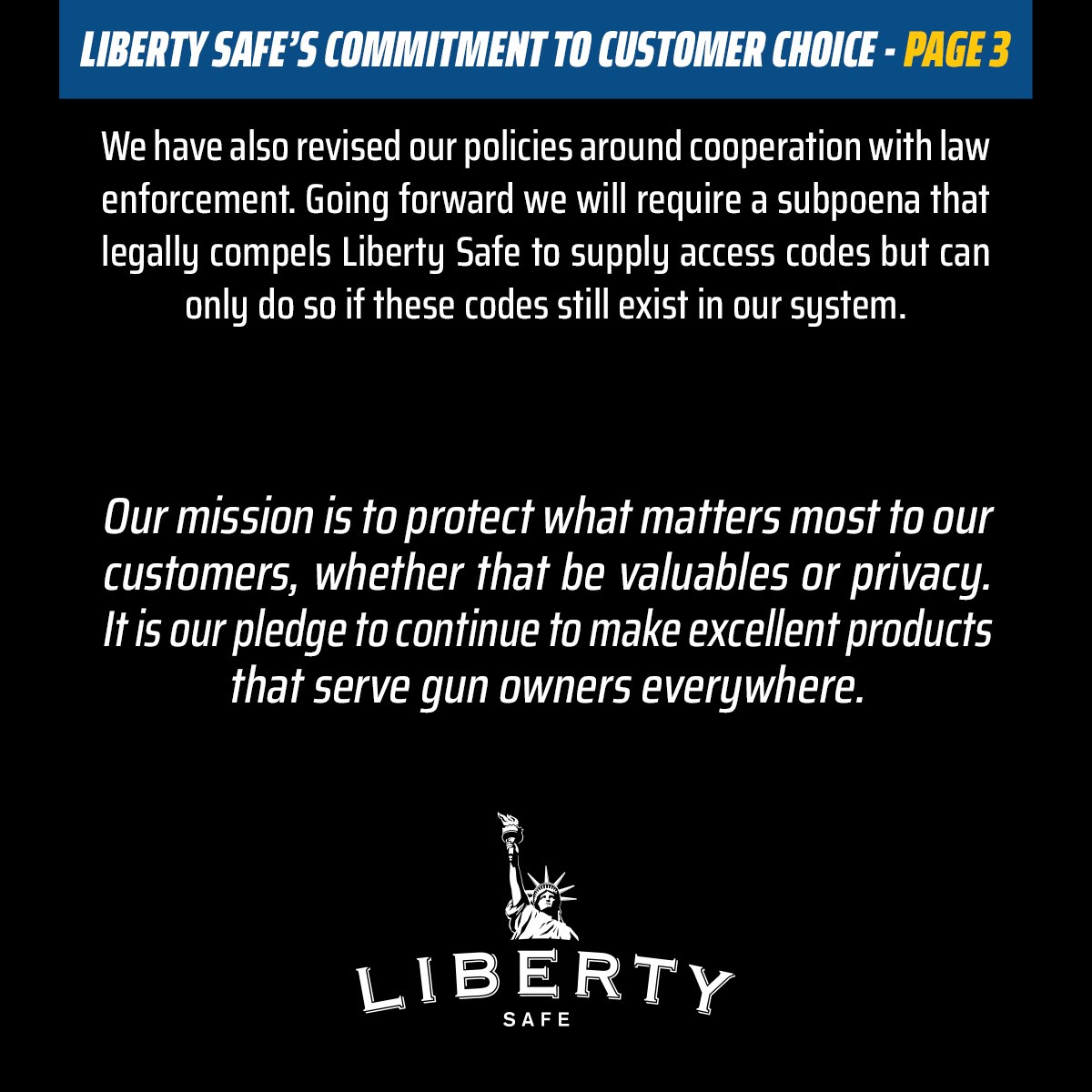 Liberty Safe Followup 3