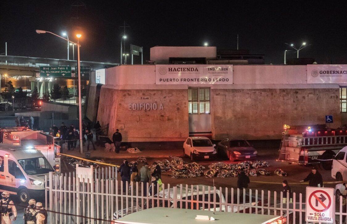 Picture of Migrant Facility That Caught Fire