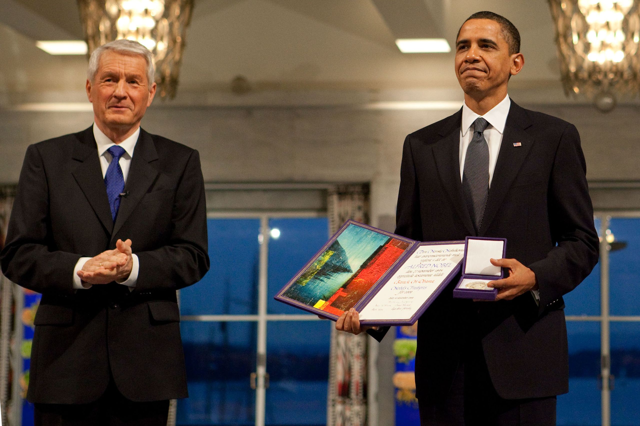 Obama Receiving the Nobel Peace Prize