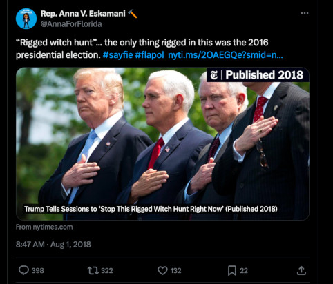 Anna Eskamani Rigged Tweet