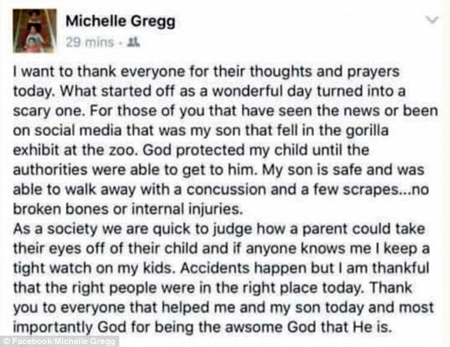 Kid's Mother's Now Deleted Facebook Post